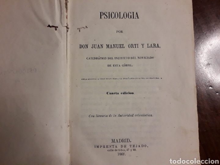 Libros antiguos: Libro de PSICOLOG&Iacute;A - Foto 2