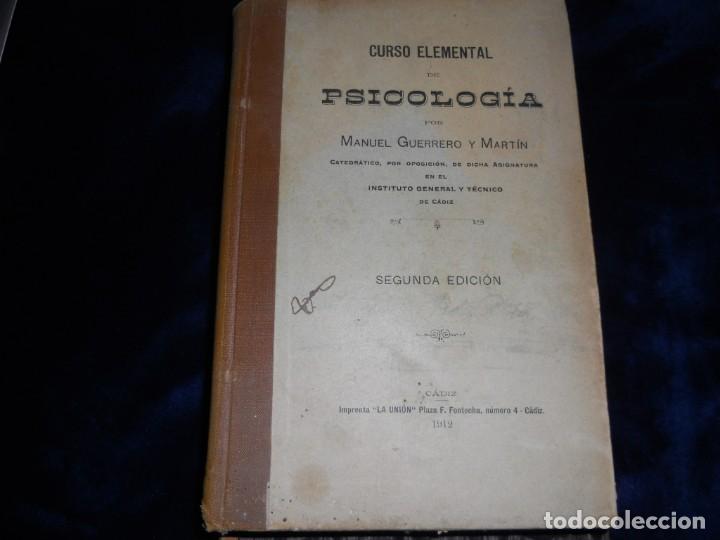 Libros antiguos: PSICOLOGIA.CURSO ELEMENTAL.1912 - Foto 1