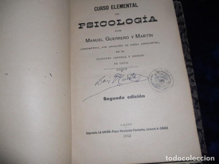 Libros antiguos: PSICOLOGIA.CURSO ELEMENTAL.1912 - Foto 2