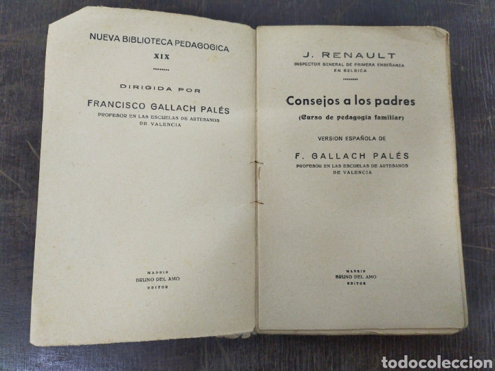 Libros antiguos: Consejos a los padres. J. Renault. - Foto 2