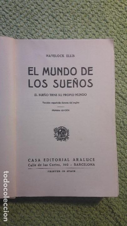 Libros antiguos: el mundo e los sue&ntilde;os, havelock ellis - Foto 2