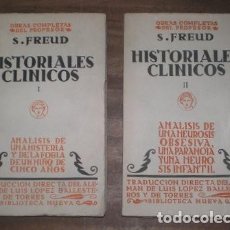Libros antiguos: FREUD, SIGMUND: HISTORIALES CLÍNICOS I Y II (OBRAS COMPLETAS DEL PROFESOR S. FREUD XV Y XVI)