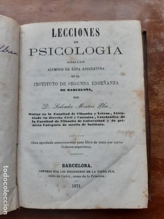 Libros antiguos: Lecciones de psicolog&iacute;a 1871 - Foto 10