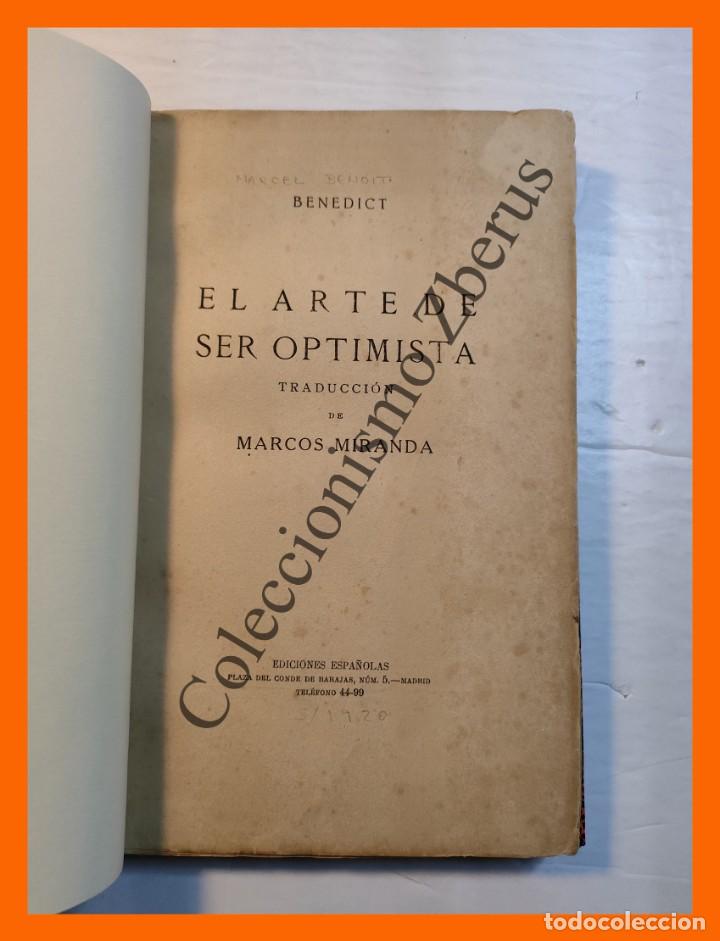 Libros antiguos: El arte de ser optimista - Marcel (Benedict) Benoit - Foto 3