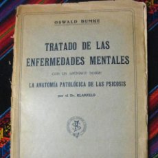 Livres anciens: TRATADO DE LAS ENFERMEDADES MENTALES (OSWALD BUMKE) C. 1920. 6 FASCÍCULOS INCOMPLETO PSIQUIATRÍA. Lote 299409983