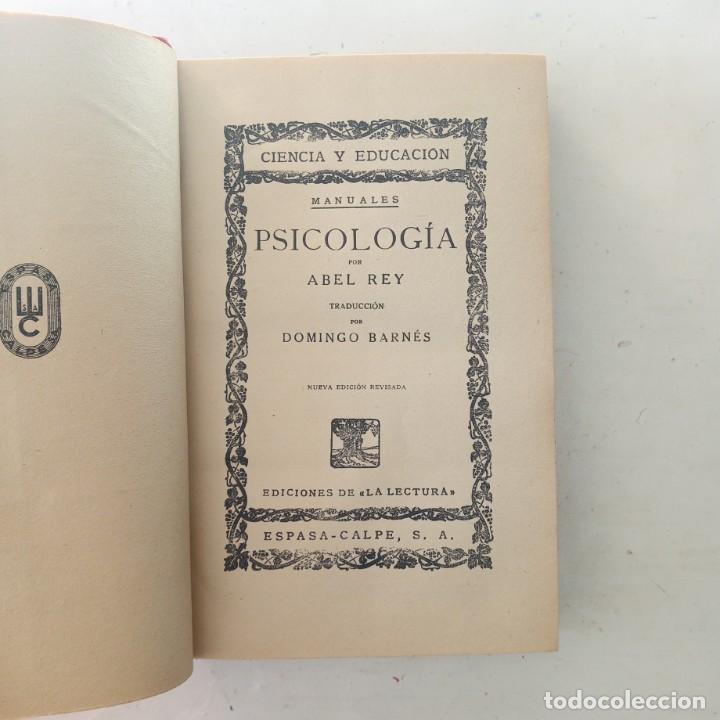 Libros antiguos: PSICOLOG&Iacute;A. Rey, Abel - Foto 2