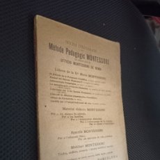 Libri antichi: MÈTODE PEDAGÒGIC MONTESSORI. ROMA. HENRICH. BARCELONA, 1917