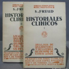 Libri antichi: 1931.- HISTORIALES CLINICOS. FREUD. 2 TOMOS