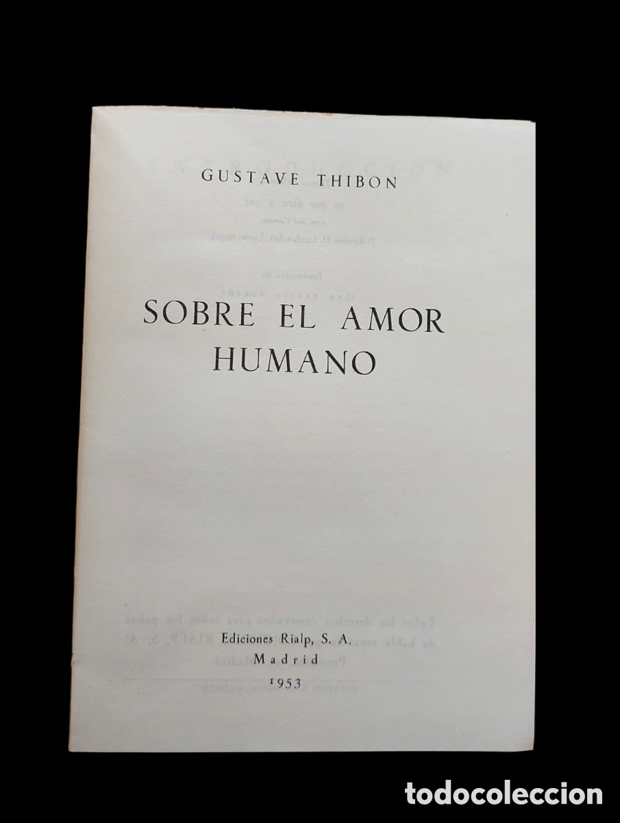 Libros antiguos: Sobre el amor humano. 1953 - Foto 2