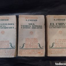 Libros antiguos: SIGMUND FREUD. PSICOPATOLOGÍA. TEORÍA SEXUAL. EL CHISTE. PRIMERA EDICIÓN EN ESPAÑOL