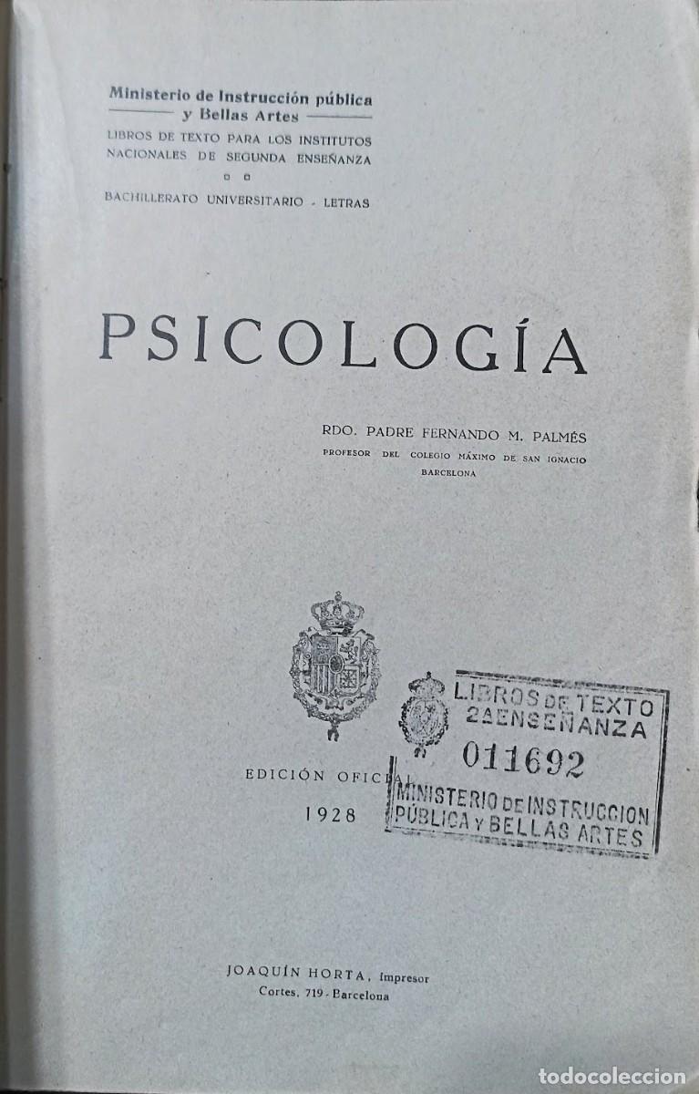 Libros antiguos: Psicolog&iacute;a (44) - Foto 2