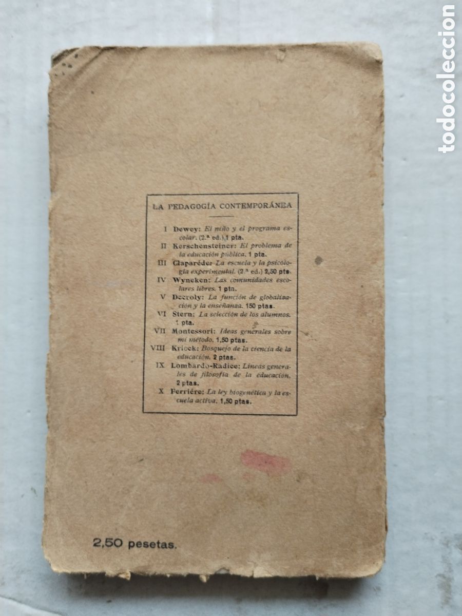 Libros antiguos: LA ESCUELA Y PSICOLOG&Iacute;A EXPERIMENTAL/E. CLAPAREDE - Foto 4