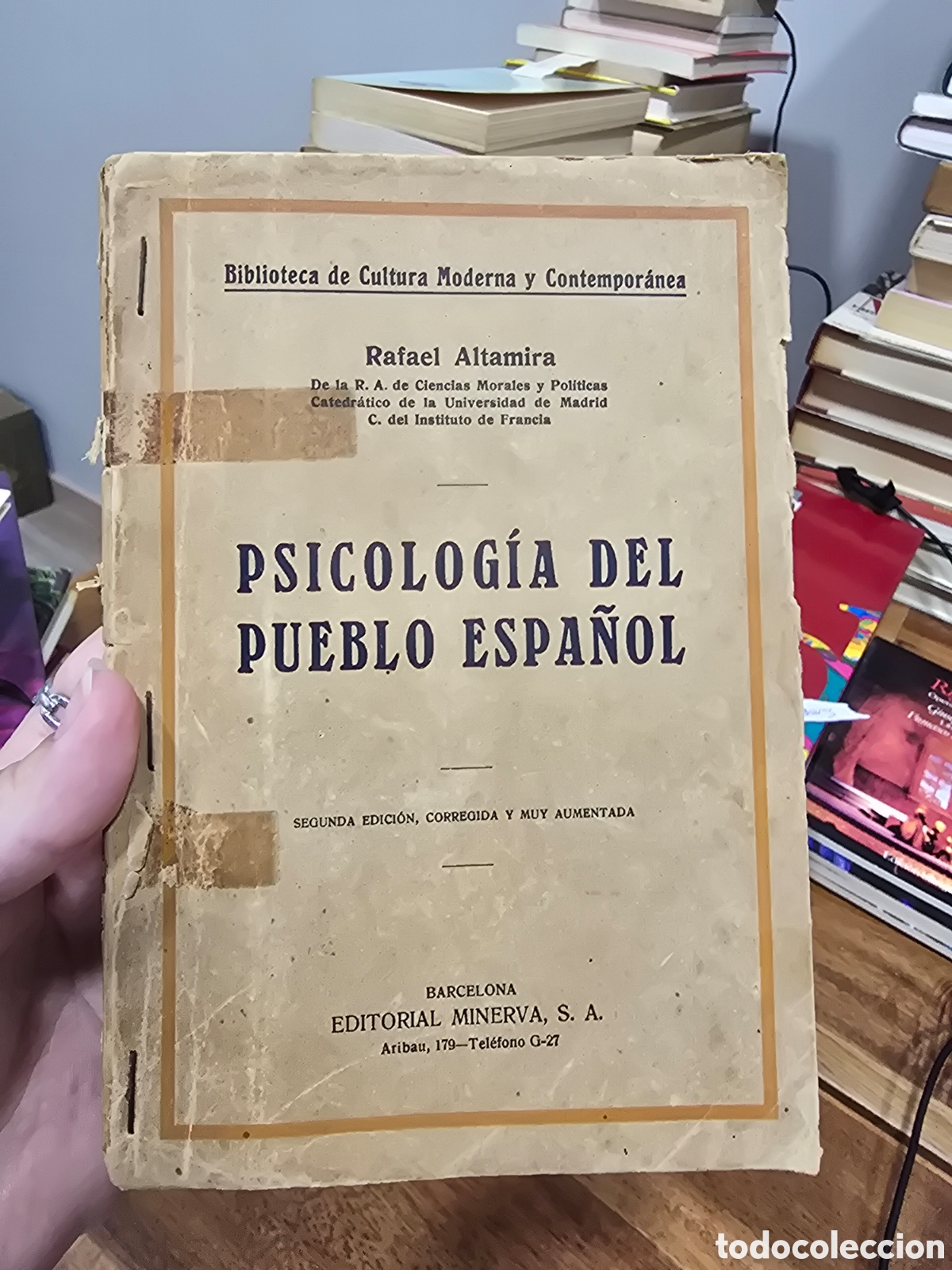 Libros antiguos: PSICOLOGIA DEL PUEBLO ESPA&Ntilde;OL Rafael Altamira EDITORIAL MINERVA 2da ed. 1918