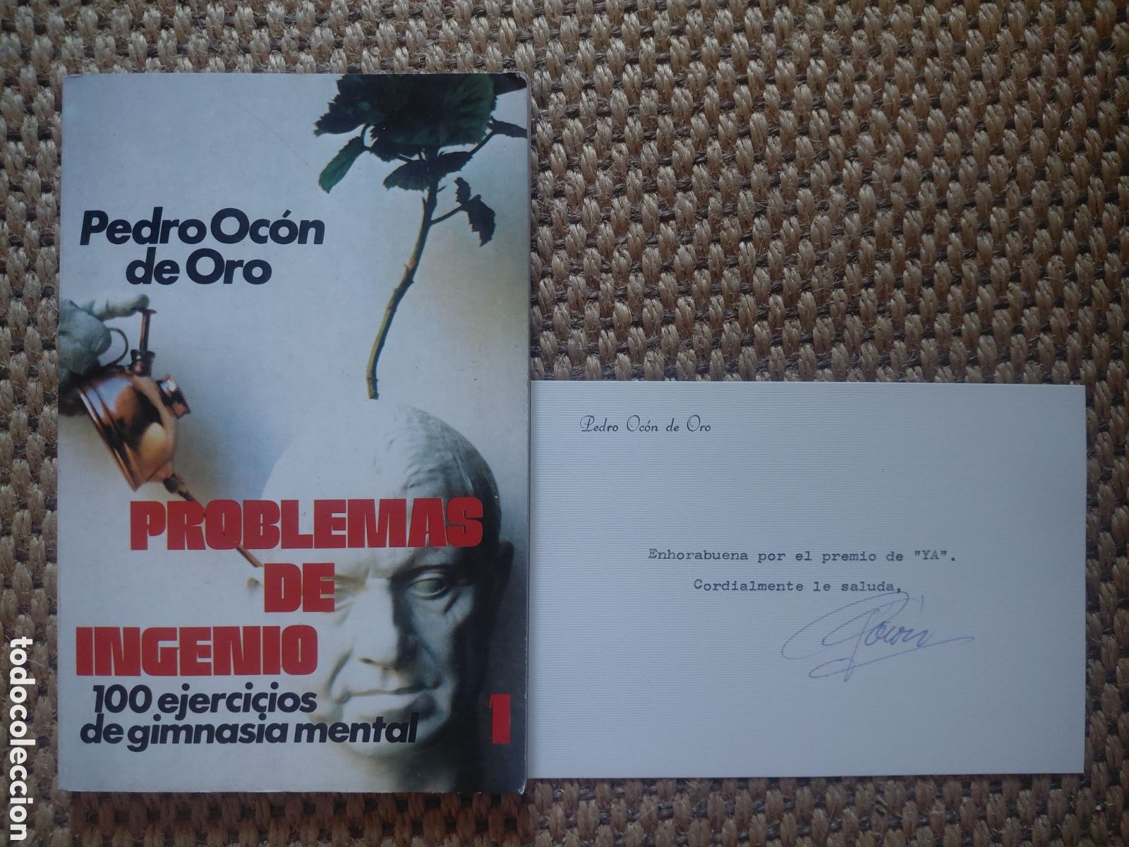 Libros antiguos: (Firma y tarjeta )PROBLEMAS DE INGENIO. PEDRO OC&Oacute;N DE ORO.In 8&ordm; rustica ilustrada 119 pp.