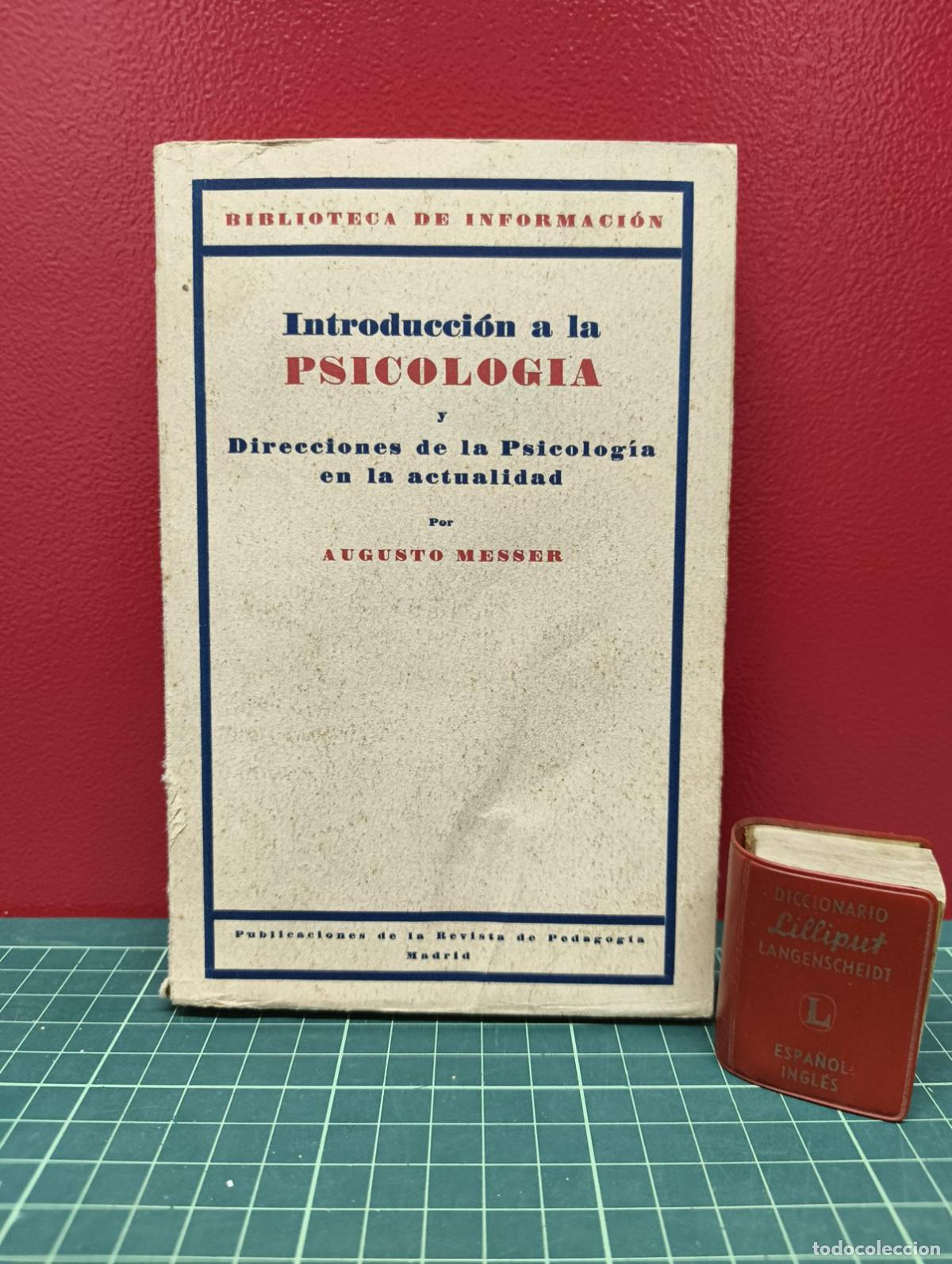 Libros antiguos: Introducci&oacute;n a la psicolog&iacute;a - Augusto Messer - Foto 1
