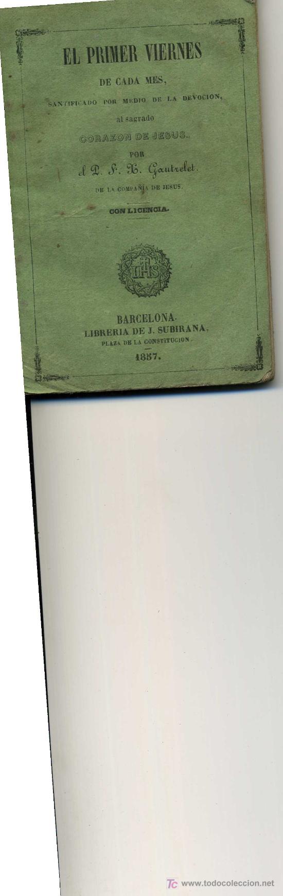 Libros antiguos: EL PRIMER VIERNES DE CADA MES.1857. - Foto 1