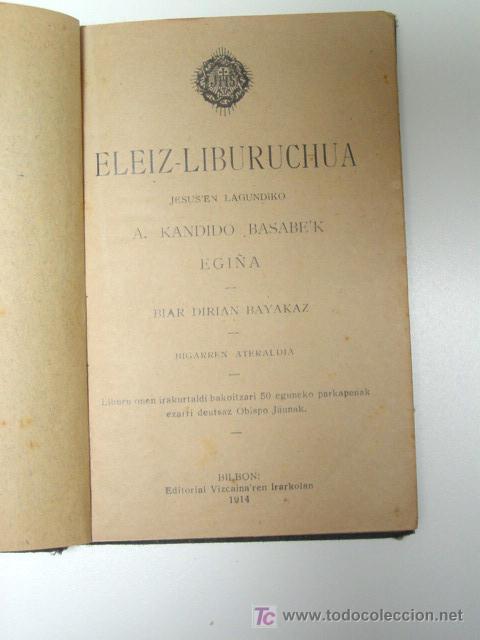 Libros antiguos: ELEIZ LIBURUCHUA - Foto 2