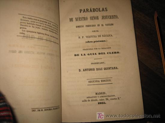 Libros antiguos: PARABOLAS DE NUESTRO SE&Ntilde;OR JESUCRISTO - Foto 2