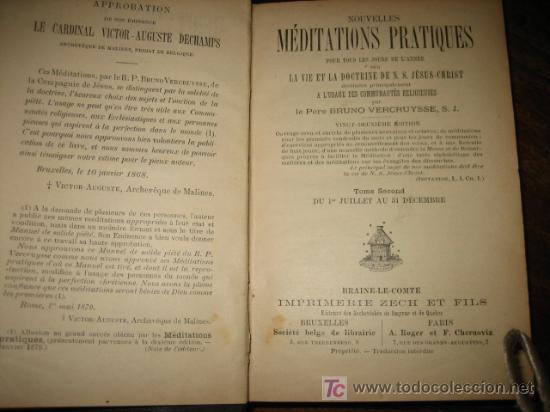 Libros antiguos: MEDITATIONS PRATIQUES - Foto 2