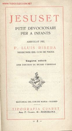 Libros antiguos: JESUSET, petit devocionari per a infants - Foto 1