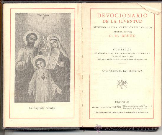 Libros antiguos: DEVOCIONARIO DE LA JUVENTUD G M BRU&Ntilde;O