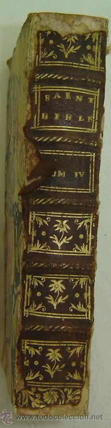 Libros antiguos: LA SAINTE BIBLE TOME QUATRIEME-PARIS A&Ntilde;O 1745 INCOMPLETO