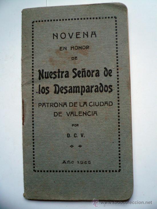 Livros antigos: Novena Nuestra Se&ntilde;ora de los Desamparados 1945
