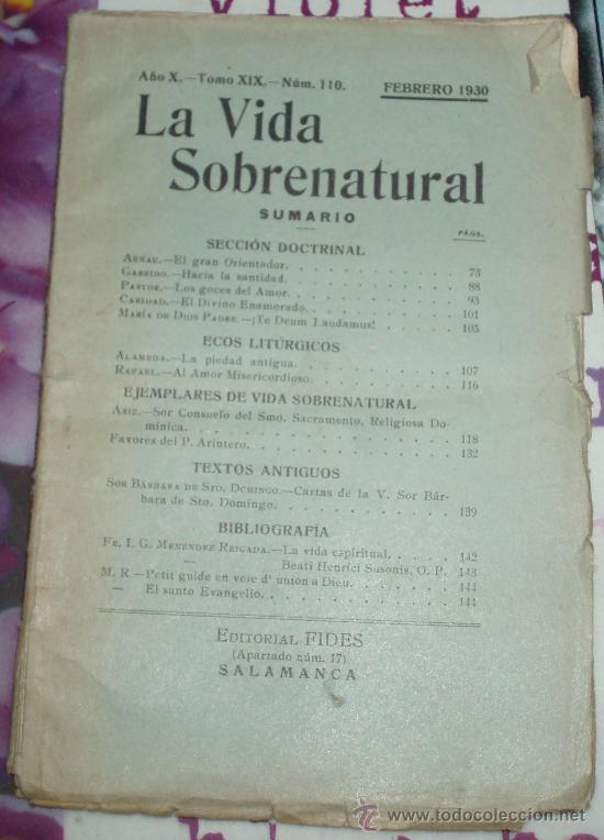 Libri antichi: la vida sobre natural n&ordm; 110 a&ntilde;o 1930