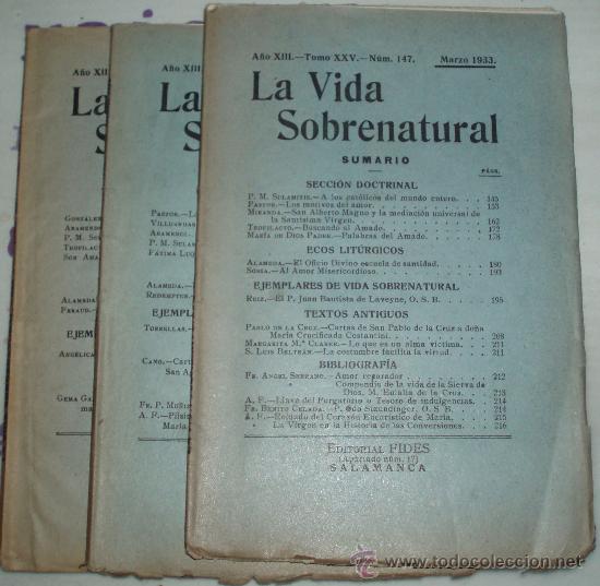 Libri antichi: la vida sobrenatural n&ordm; 147,148,149