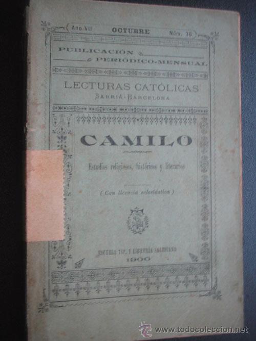 Libros antiguos: CAMILO. BOSCHI, Jos&eacute;. 1900. - Foto 1