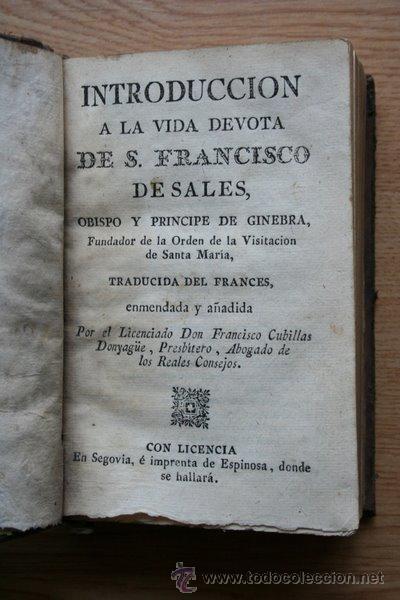 Libros antiguos: Introducci&oacute;n a la vida devota. San Francisco de Sales - Foto 1