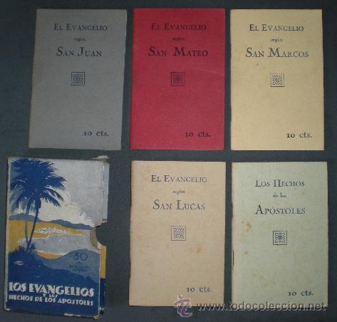 Libros antiguos: 8728 - ESTUCHE CON LOS SANTOS EVANGELIOS Y LOS HECHOS DE LOS APOSTOLES - A&Ntilde;O 1.931