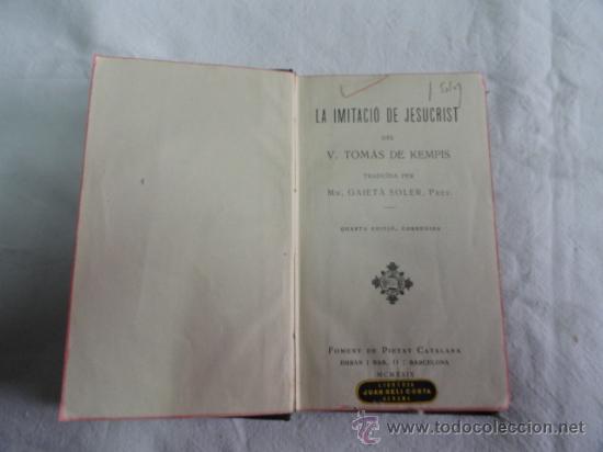 Libros antiguos: LIBRO - LA IMITACI&Oacute; DE JESUCRIST -. A&Ntilde;O 1929. - Foto 2