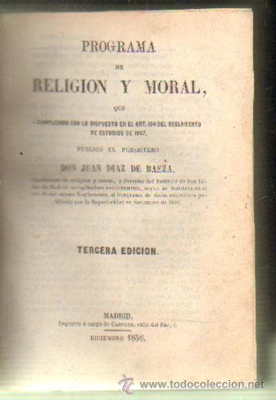 Libros antiguos: PROGRAMA DE RELIGION Y MORAL    A-RE-699 - Foto 1