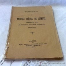 Libros antiguos: AÑO 1887.- NOVENA A NUESTRA SEÑORA DE LOURDES.