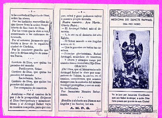 Old books: CORDOBA.-  MEDICINA DEI SANCTE RAFHAEL, ORA PRO NOBIS.- (1)