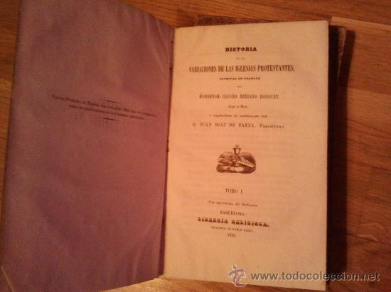 Libros antiguos: VARIACIONES DE LAS IGLESIA PROTESTANTES - Foto 1