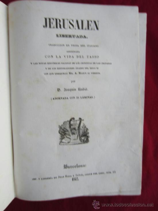 Libros antiguos: JERUSALEN LIBERTADA - 1842 - Foto 3