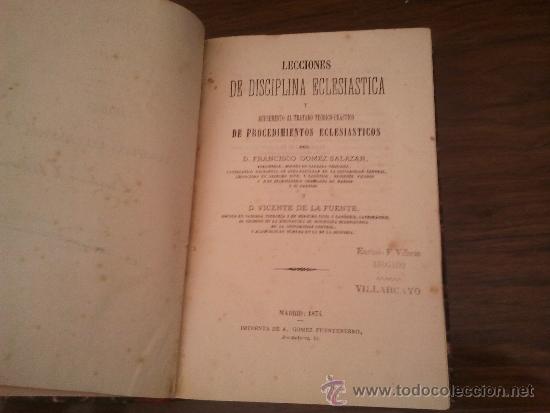 Libros antiguos: LECCIONES DE DISCIPLINA ECLESIASTICA - Foto 1