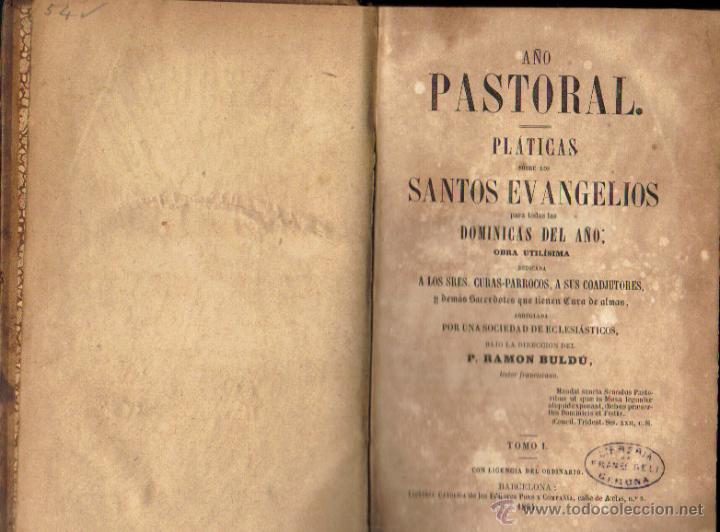 Libri antichi: A&Ntilde;O PASTORAL**PL&Aacute;TICAS SOBRE LOS EVANGELIOS ***TOMO I A&Ntilde;O 1864