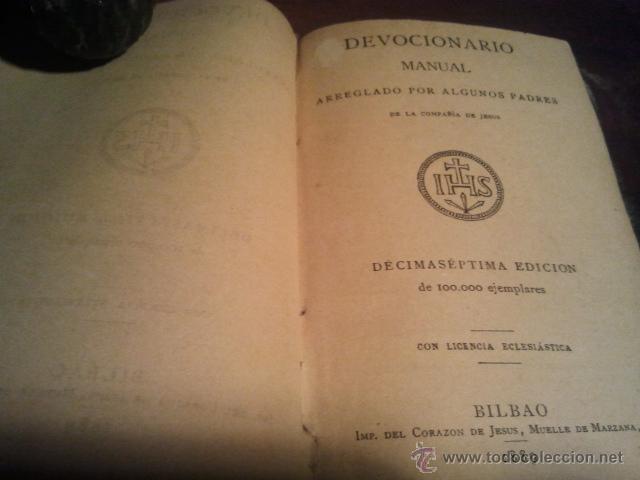 Libros antiguos: DEVOCIONARIO MANUAL ARREGLADO POR ALGUNOS PADRES - A&Ntilde;O 1889