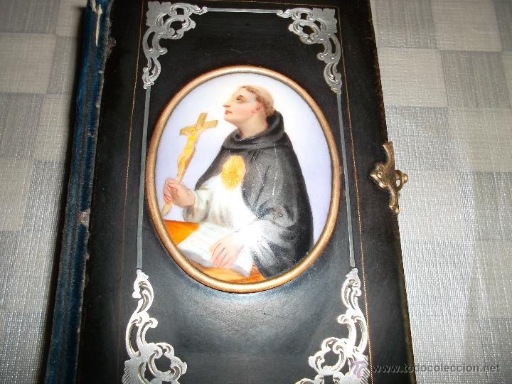 Old books: bonito libro del a&ntilde;o 1859 en plata y porcelana en la tapa