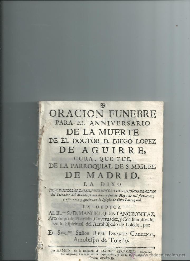Libros antiguos: MADRID 1750 - DOCTOR DIEGO LOPEZ DE AGUIRRE CURA PARROQUIAL DE SAN MIGUEL DE MADRID