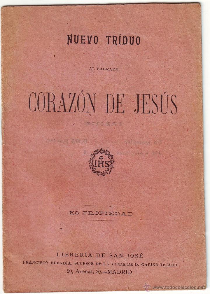 Livres anciens: LT-011 NUEVO TRIDUO AL SAGRADO CORAZ&Oacute;N DE JES&Uacute;S 1903