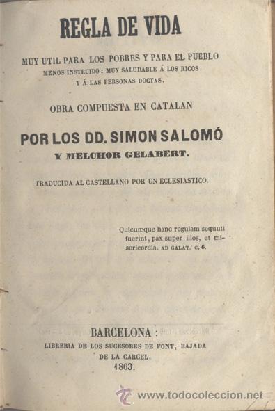 Libros antiguos: REGLA DE VIDA - 1863 - Foto 1