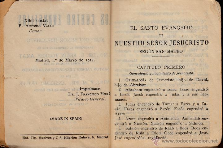 Libros antiguos: Los cuatro Evangelios - Foto 1