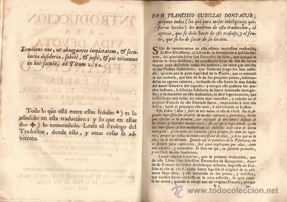 Libros antiguos: INTRODUCCI&Oacute;N A LA VIDA DEVOTA &ndash; A&ntilde;o 1762 - Foto 2
