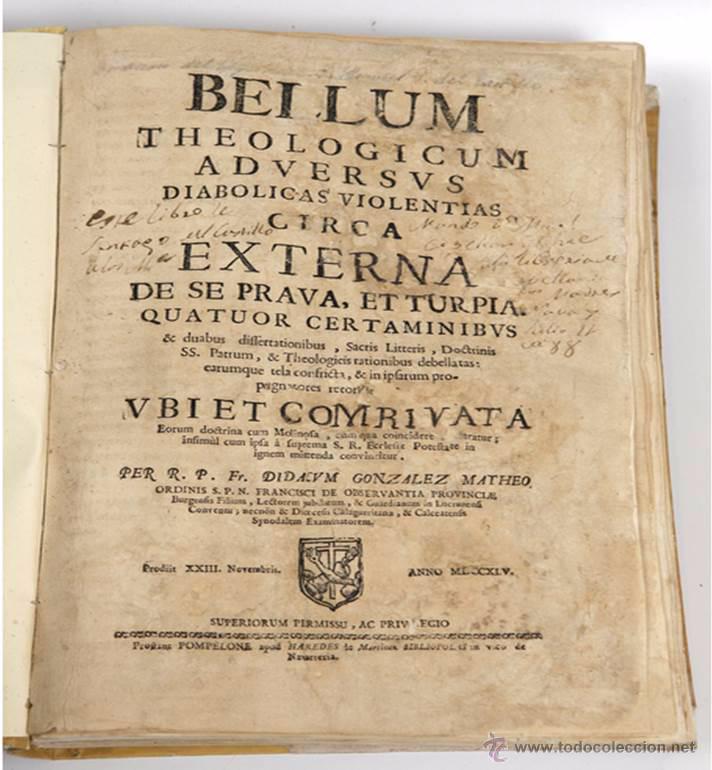 Libros antiguos: EXORCISMOS: GONZÁLEZ MATEO, Diego- “Bellum Theologicum adversas Diabolicas Violentias”-SIGLO XVIII - Foto 3 - 49294679