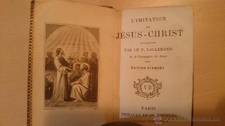 Livros antigos: s. XIX - L'IMITATION DE JESUS CHRIST - Edition diamant - Miniatura - Bonita encuadernaci&oacute;n