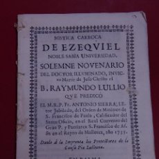Libros antiguos: MISTICA CARROCA DE EZEQUIEL NOBLE SABIA UNIVERSIDAD. PALMA 1737 MALLORCA LIBRO CARROZA